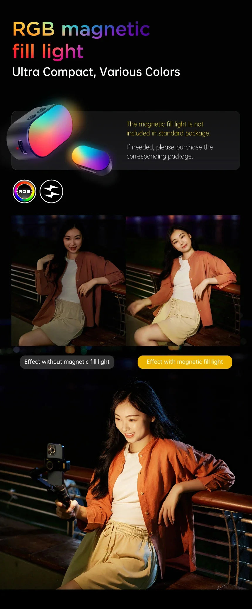 AOCHUAN Smart XE 3-Axis Handheld Gimbal Stabilizer for Smartphone iPhone/Android Face Tracking Tiktok Vlog Live Streaming