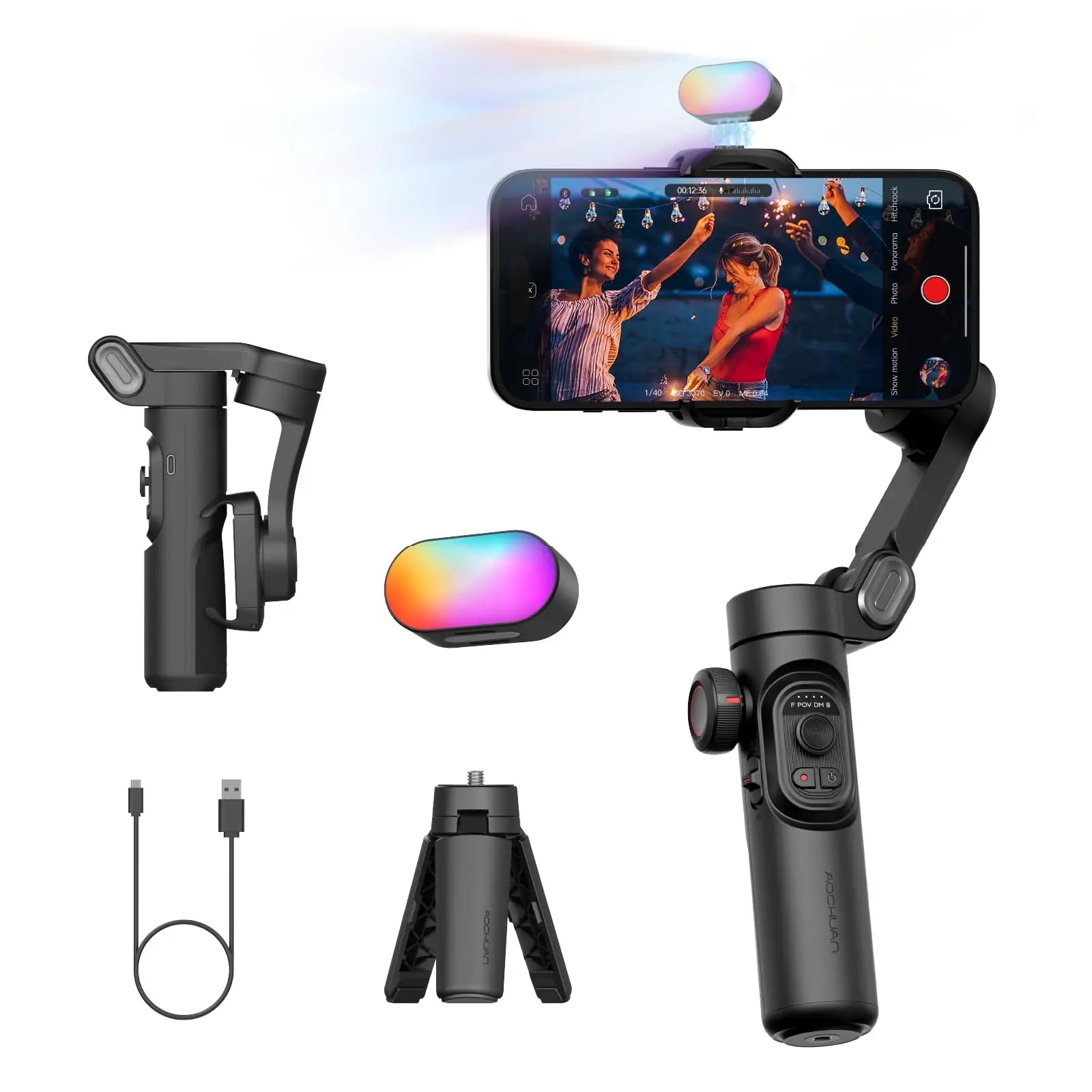 AOCHUAN Smart XE 3-Axis Handheld Gimbal Stabilizer for Smartphone iPhone/Android Face Tracking Tiktok Vlog Live Streaming