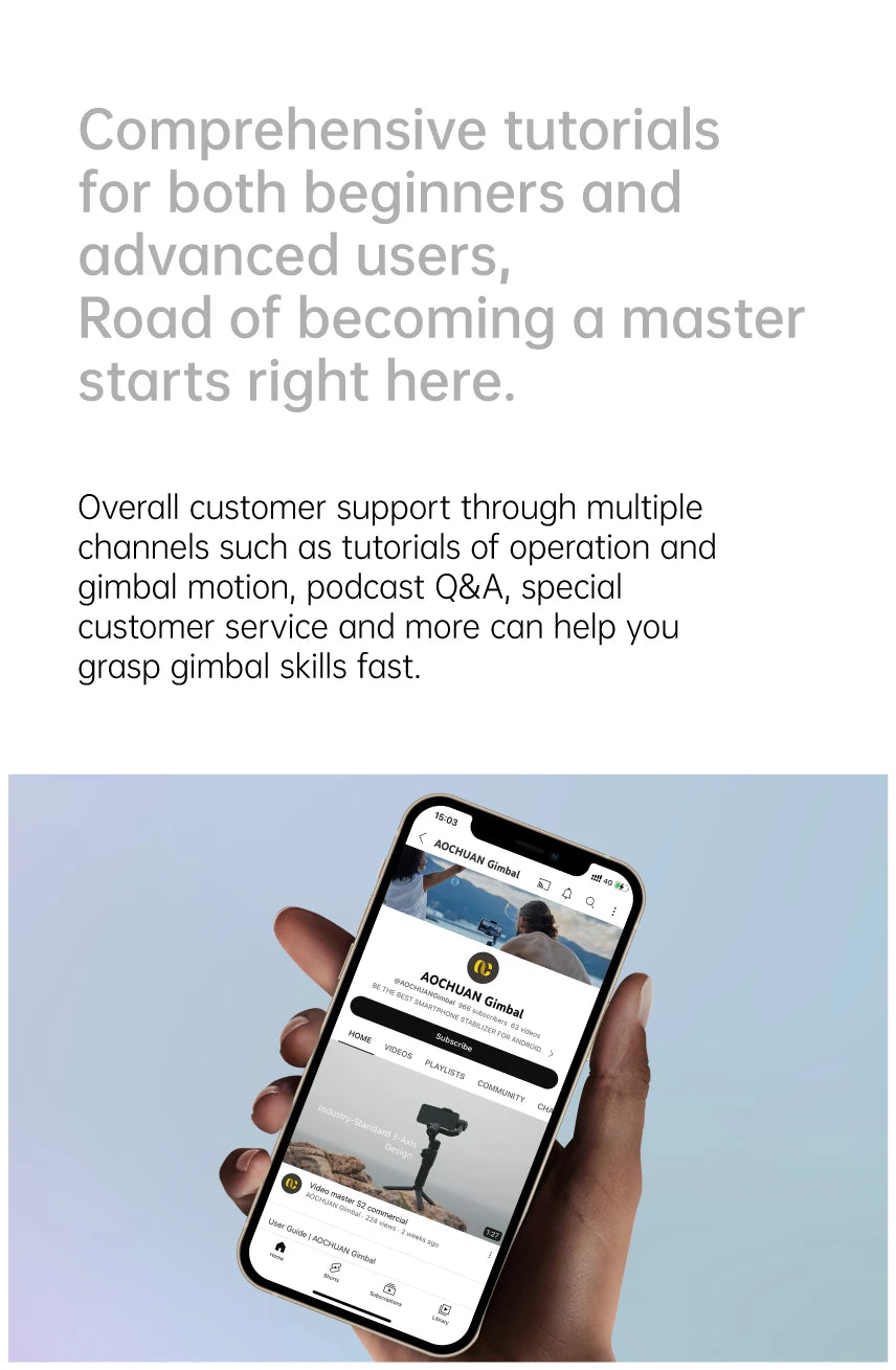 AOCHUAN Smart XE 3-Axis Handheld Gimbal Stabilizer for Smartphone iPhone/Android Face Tracking Tiktok Vlog Live Streaming