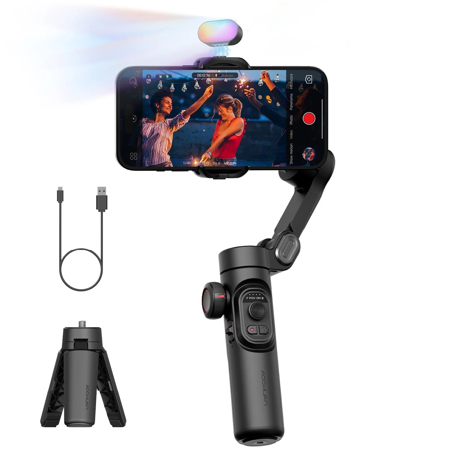 AOCHUAN Smart XE 3-Axis Handheld Gimbal Stabilizer for Smartphone iPhone/Android Face Tracking Tiktok Vlog Live Streaming