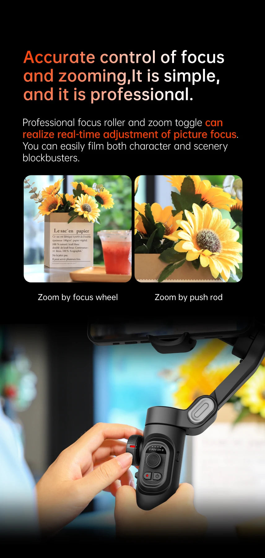 AOCHUAN Smart XE 3-Axis Handheld Gimbal Stabilizer for Smartphone iPhone/Android Face Tracking Tiktok Vlog Live Streaming